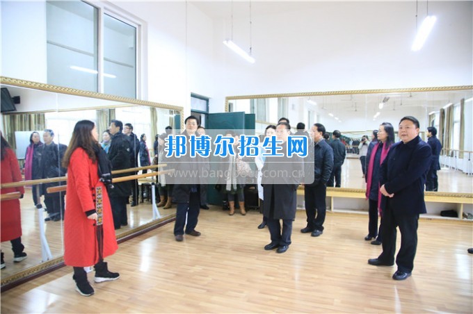 四川音樂(lè)學(xué)院黨委書(shū)記、院長(zhǎng)林戈?duì)柦淌谝恍械酱ū庇變簬煼陡叩葘？茖W(xué)校考察