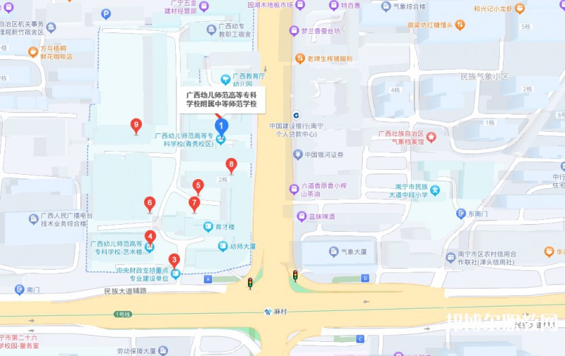 廣西幼兒師范高等?？茖W(xué)校附屬中等師范學(xué)校地址，乘車路線
